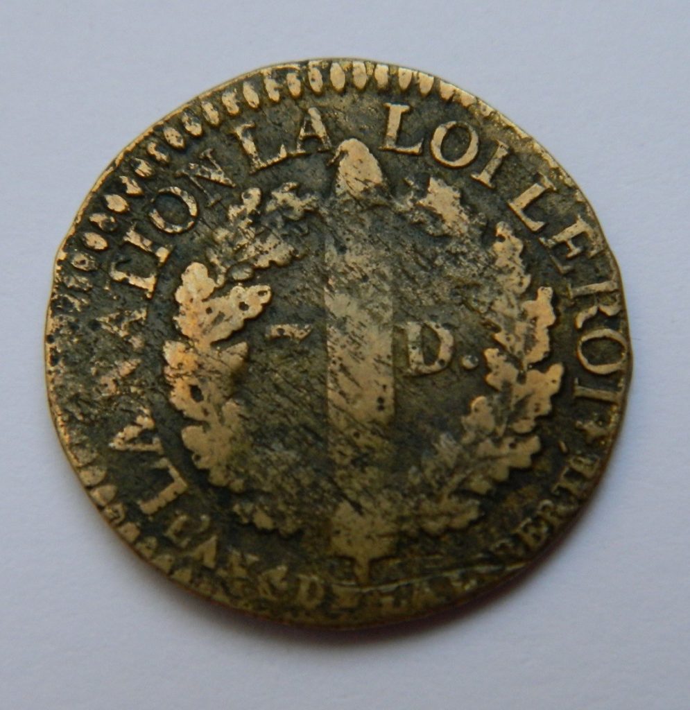 MRV001 3 DENIERS francais LOUIS XVI 1792 I
