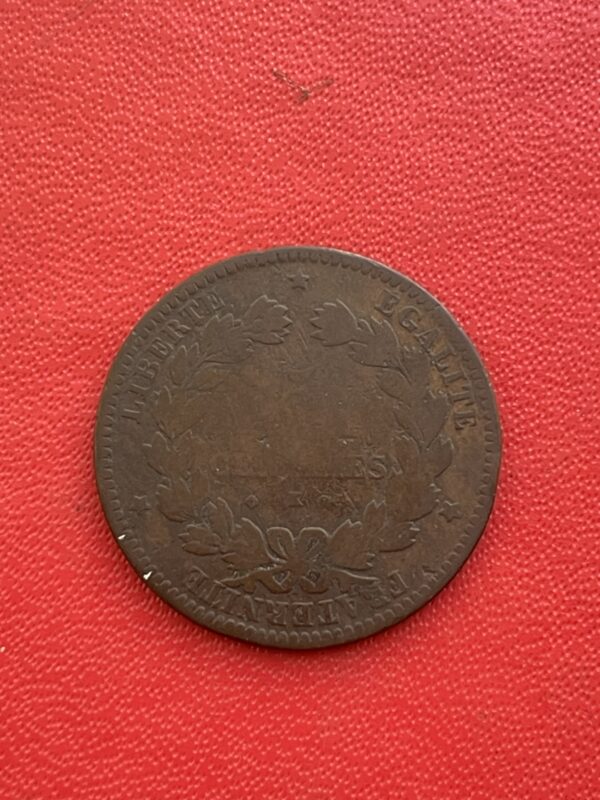 MMO175 <br> Belle et Rare monnaie de 5 centimes Cérès 1871 K <br> 15.521 exemplaires