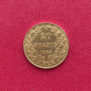 20 Francs or Leopold Ier 1865