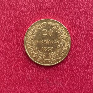 20 Francs or Leopold Ier 1865