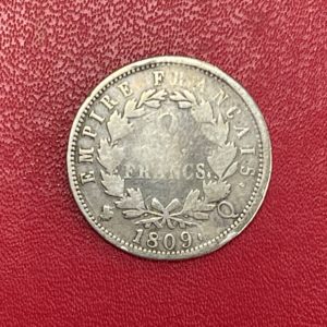 Belle monnaie Napoléon Ier 2 Francs, au revers Empire, 1809 Q