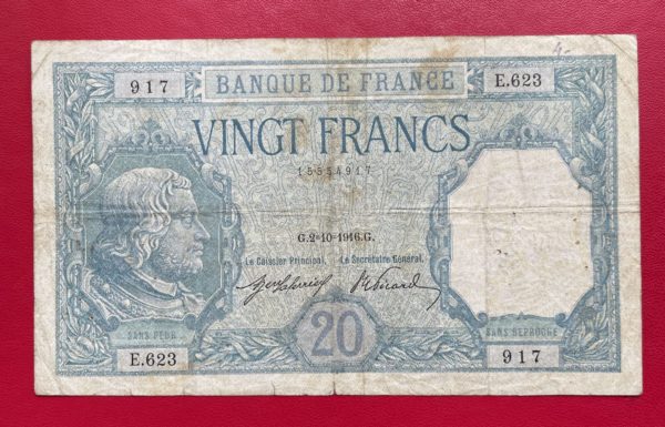 20 Francs Bayard 1916
