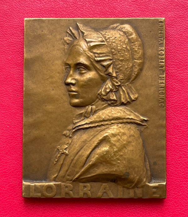 Très belle plaque en bronze sur le thème de la LORRAINE