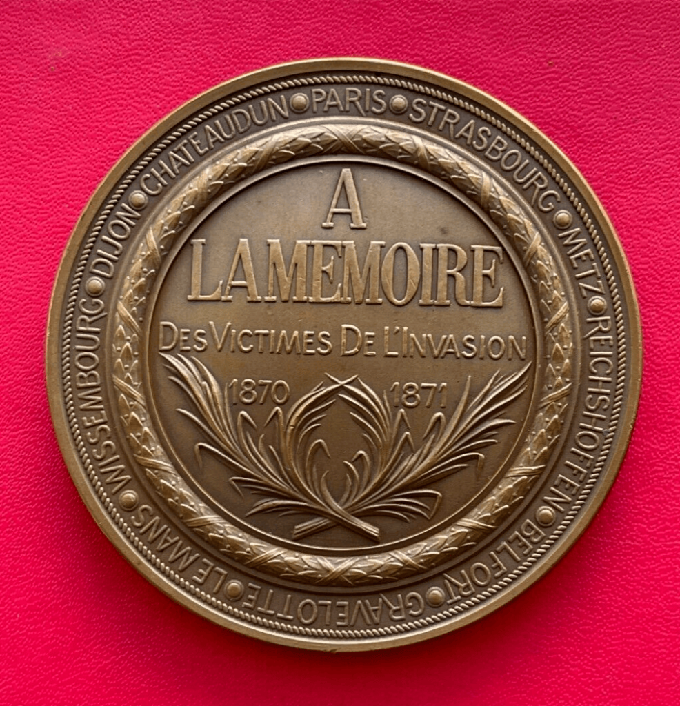 médaille en bronze A la mémoire des victimes de l'invasion 1870 - 1871