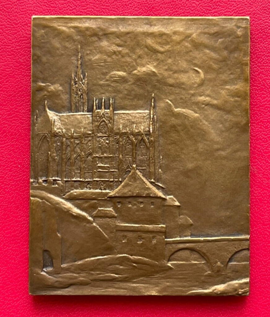 Très belle plaque en bronze sur le thème de la LORRAINE