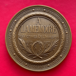 Belle médaille en bronze, A la mémoire des victimes de l'invasion 1870 - 1871