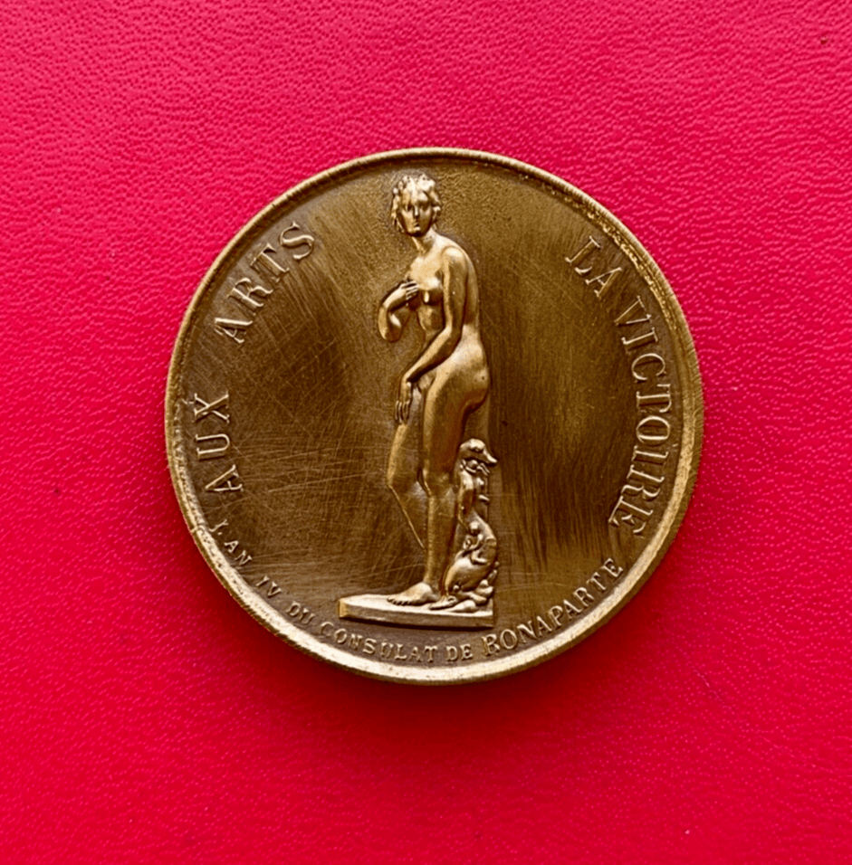 Belle médaille en bronze, Aux Arts la Victoire, an IV du consulat de Bonaparte