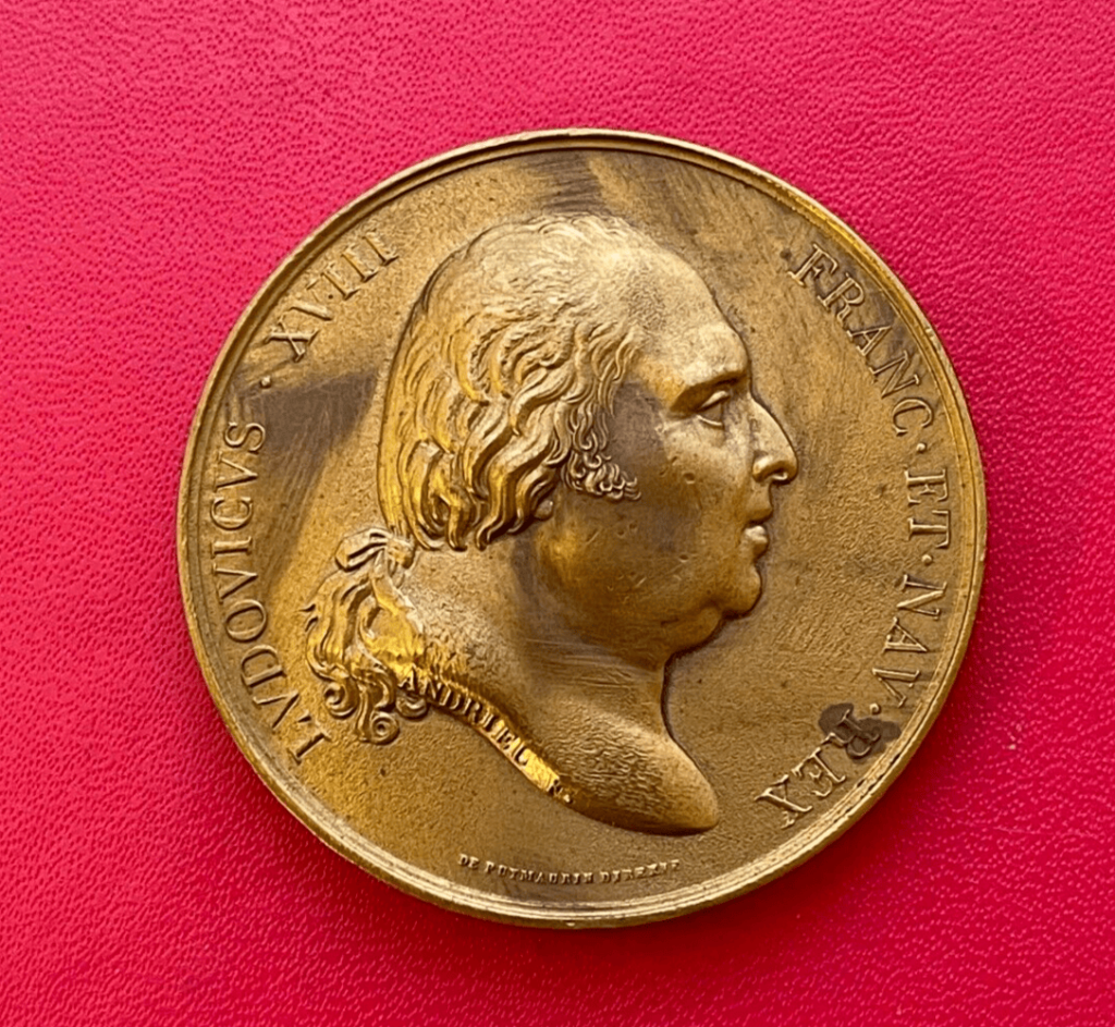 Médaille bronze Louis XVIII, Traité de Commerce avec l'Amérique
