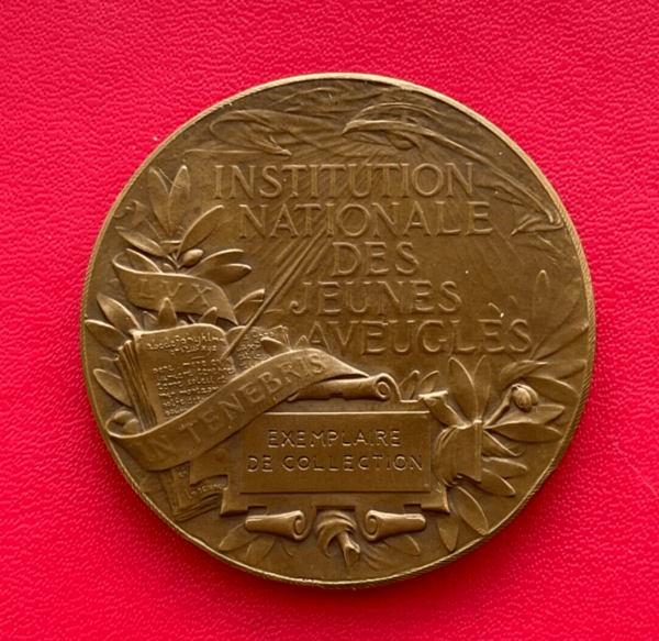 Belle médaille en bronze 1887, "Valentin Hauy 1745 - 1822"