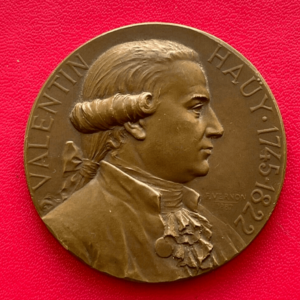 Belle médaille en bronze 1887, "Valentin Hauy 1745 - 1822"