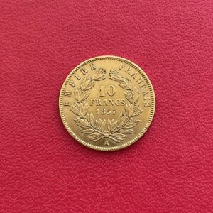 10 francs Napoléon III. Tête nue. 1857 A.