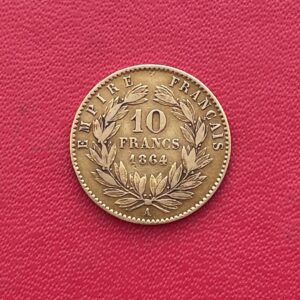 10 francs Napoléon III Tête Laurée 1864 A